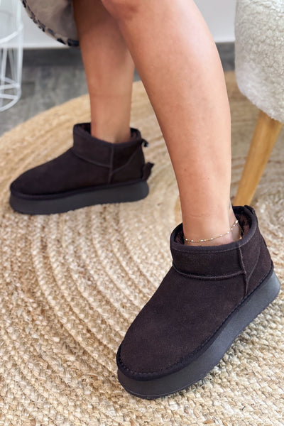 Boots Style Ugg Chocolat En Cuir (15297366458693)
