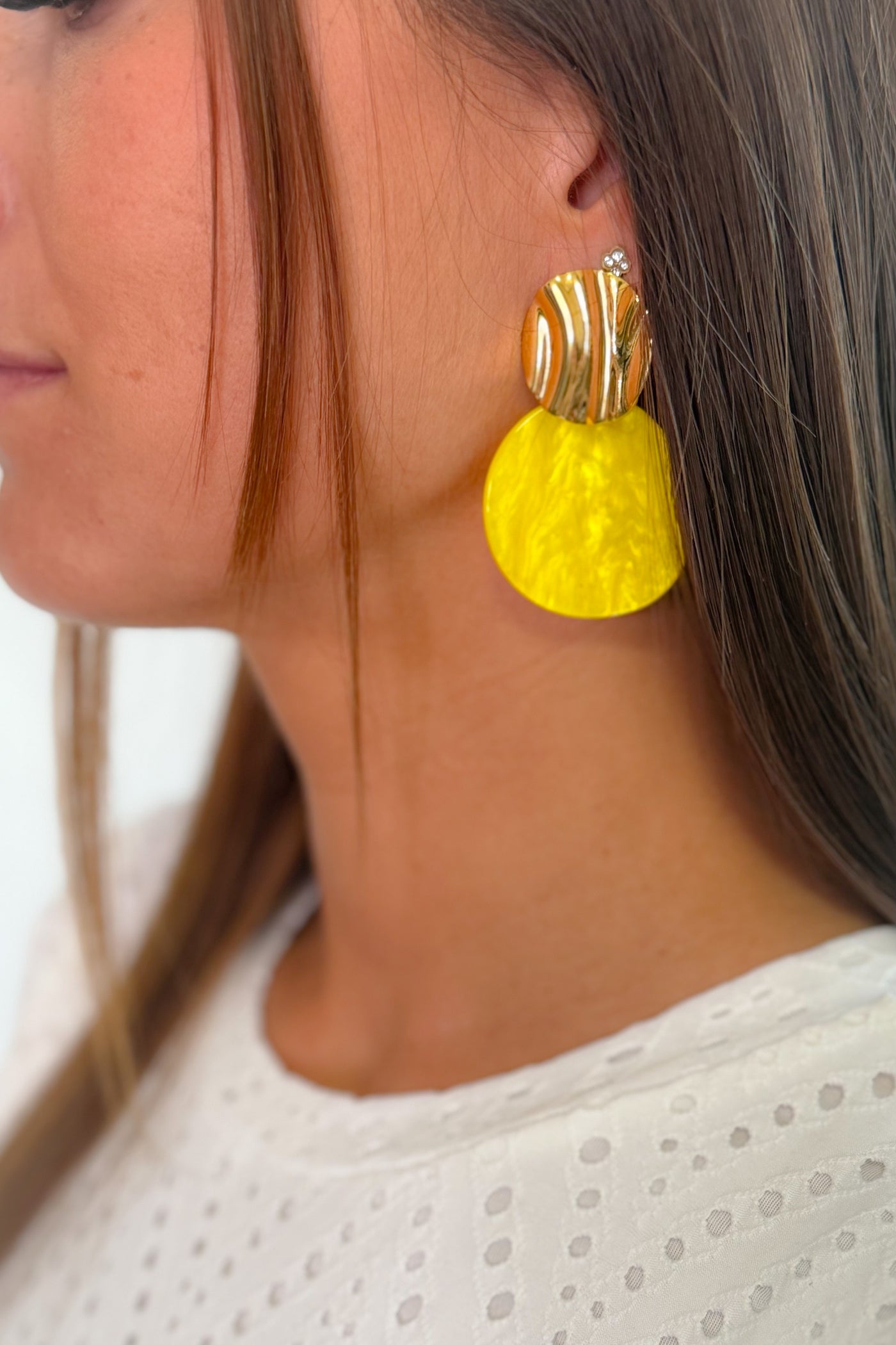 Boucles d'oreille Pastilles Jaune (15046833668421)