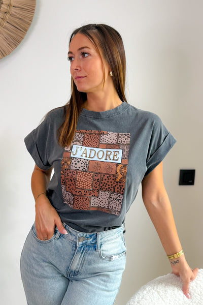 T-Shirt "J'adore" Noir Délavé (15104383156549)