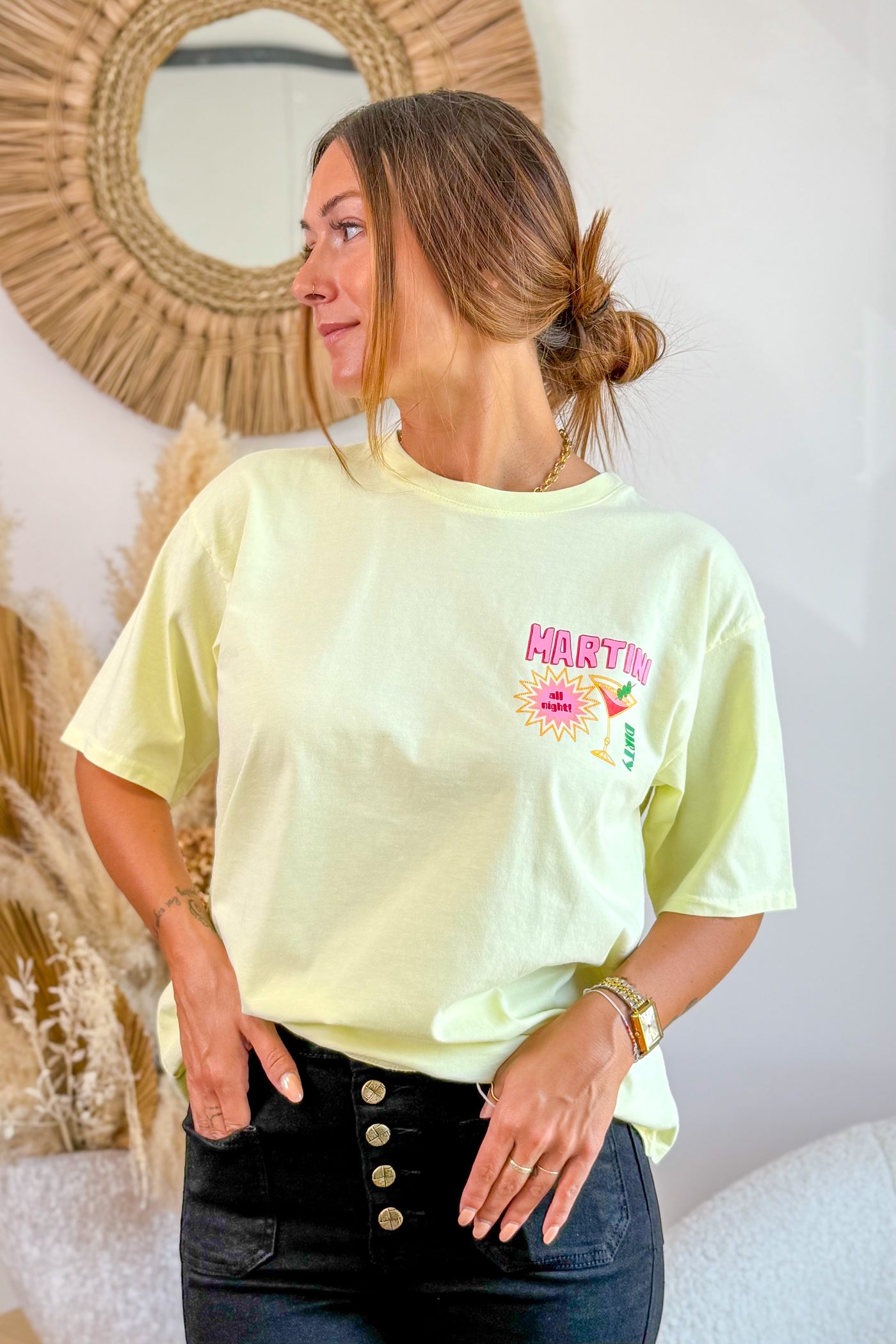 T-Shirt " Martini" Jaune (15242521542981)