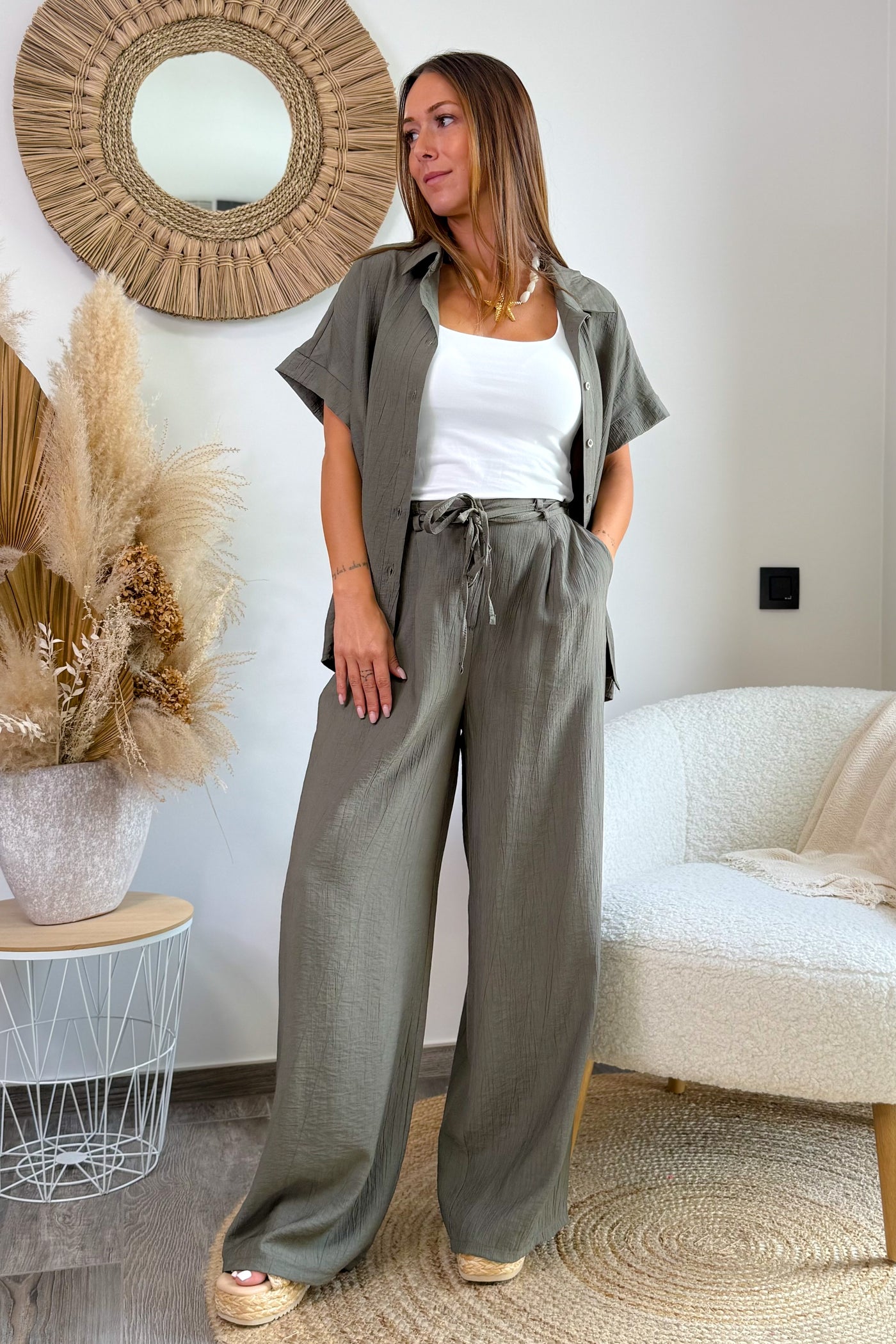 Chemise Sandrina Kaki (15147943428421) (15147943756101)