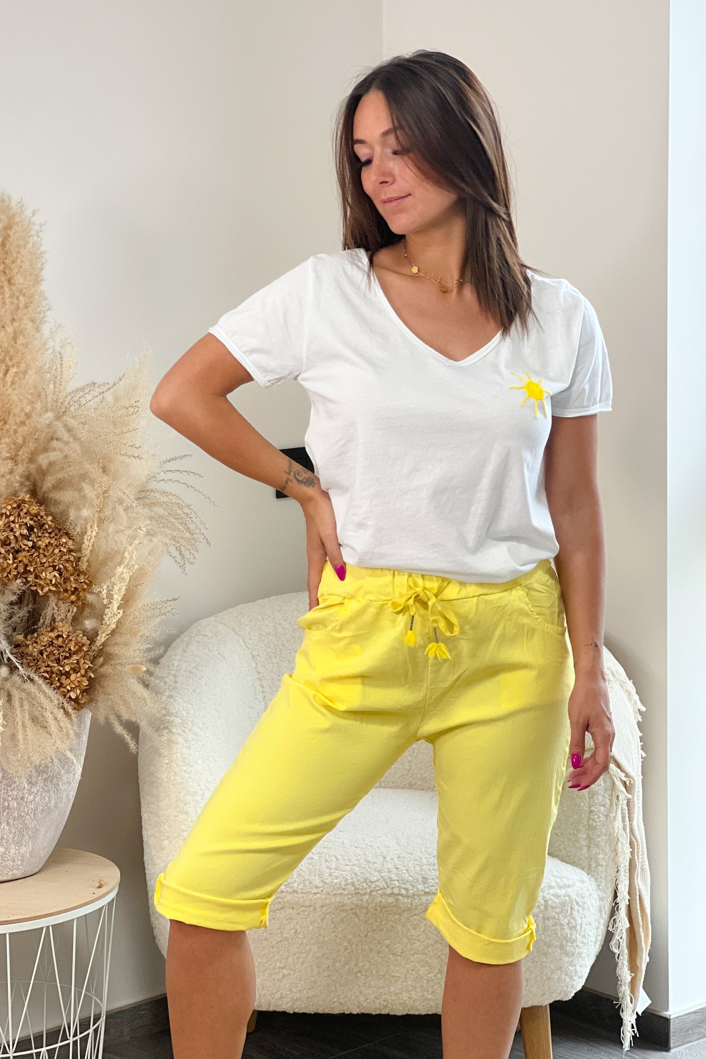 Pantalon Magique 3/4 Justia Jaune (Du 34 au 48) (9281852670277)