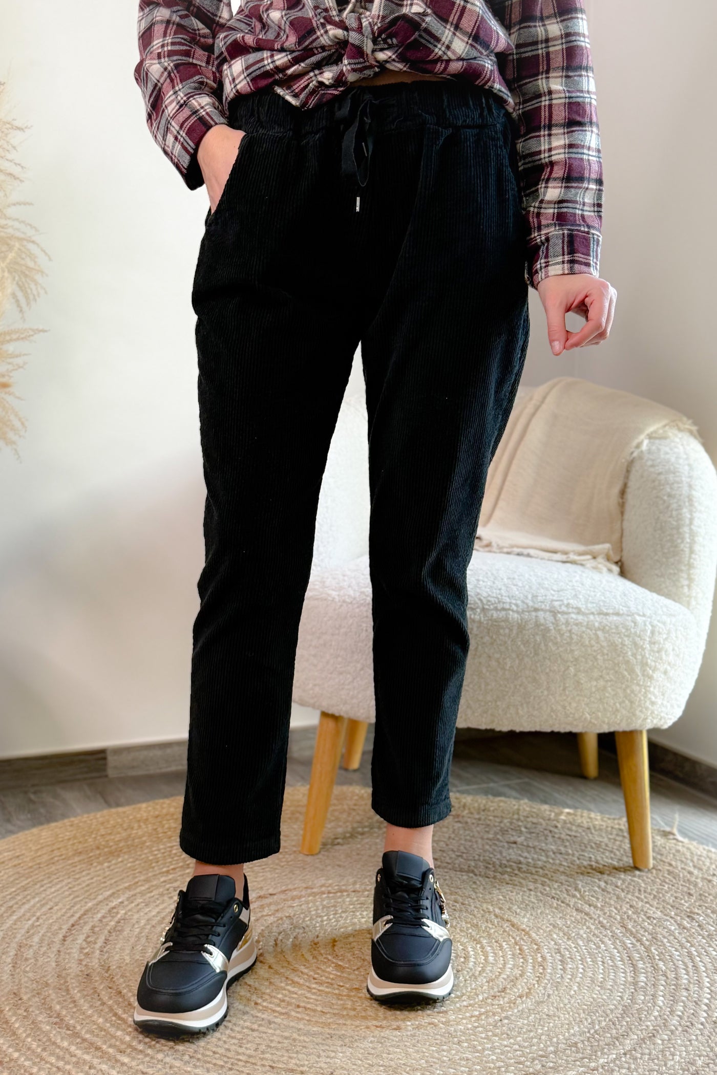 Pantalon En Velours Mary-Lou Noir