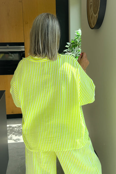 Chemisier Grinda Jaune Fluo Manches Courtes GT (15065611075909)