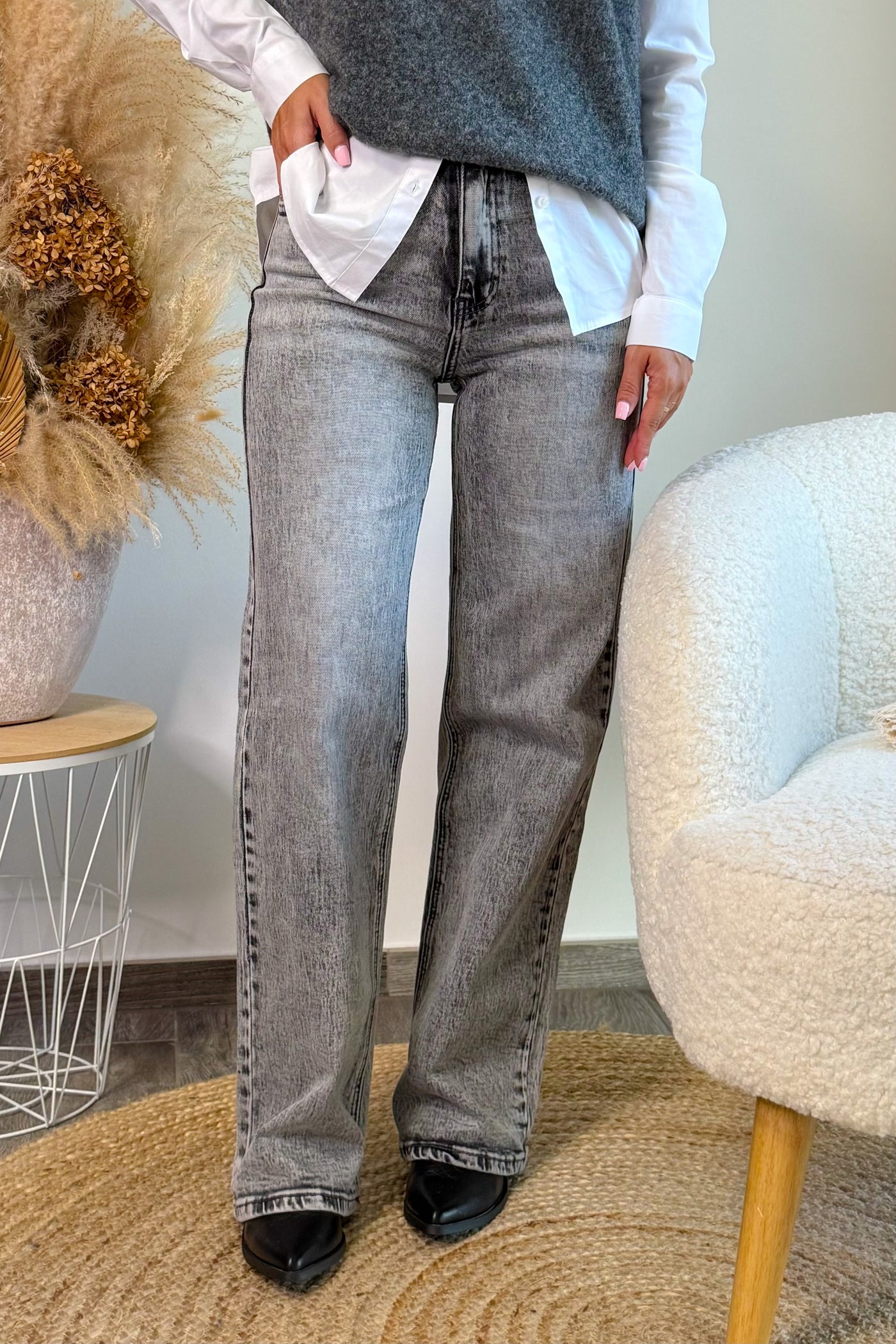 Jeans Wide Leg Y5337 Gris