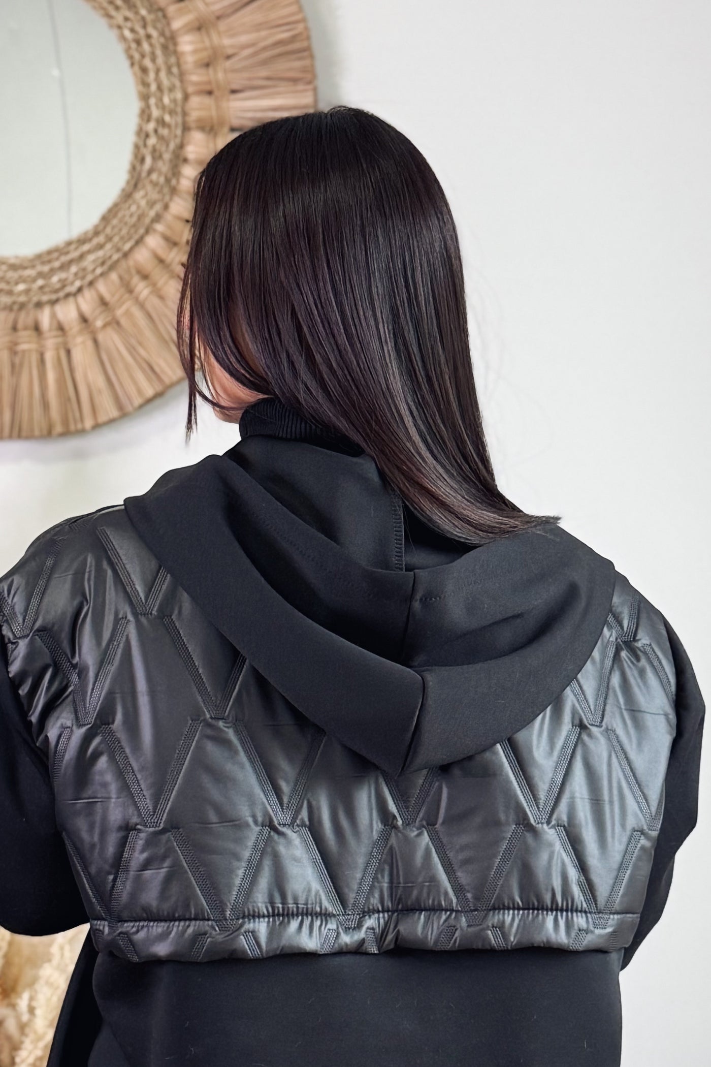 Veste Bi Matière Augustine Noir