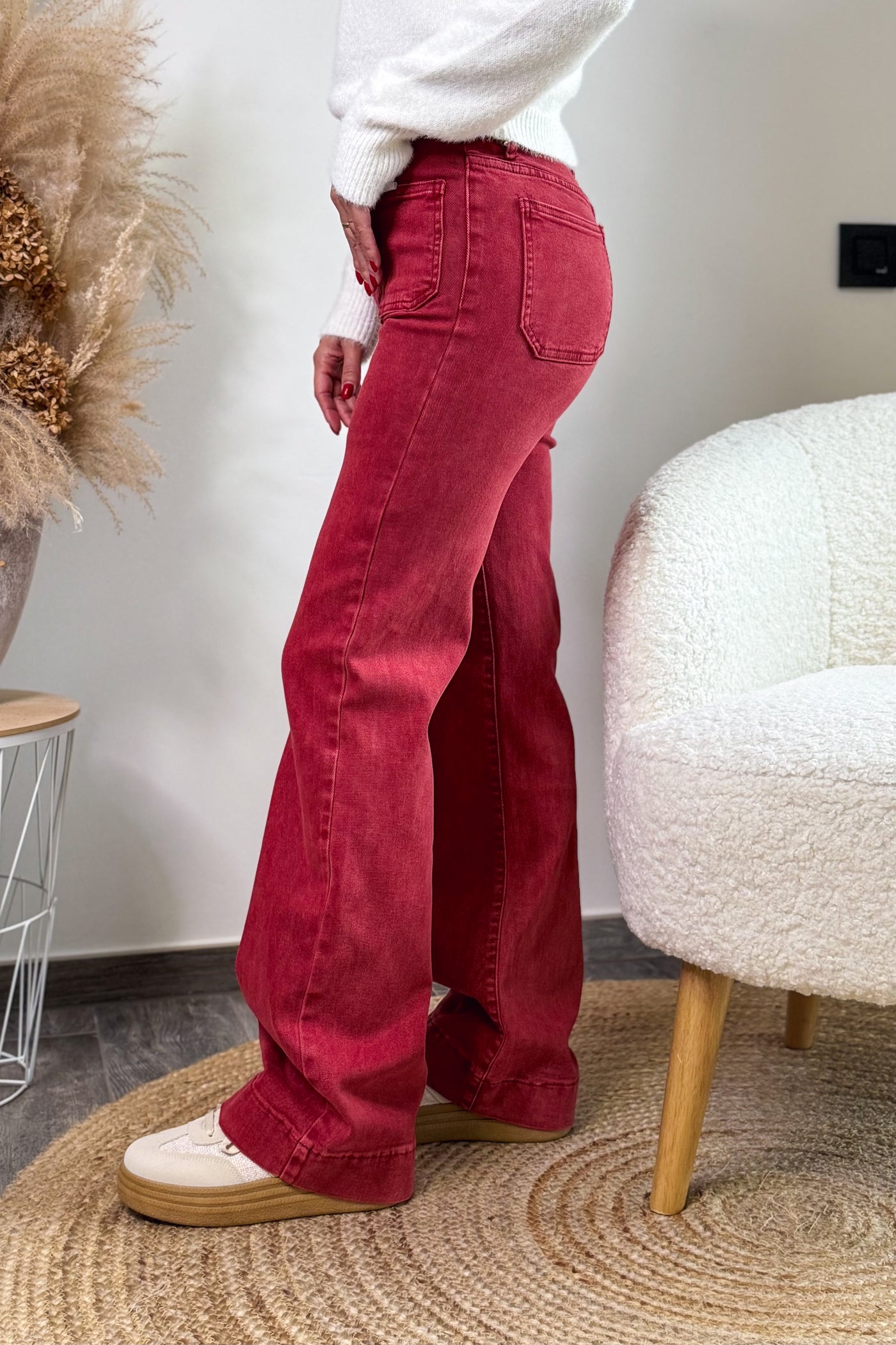 Jeans Wide Leg YY6132YX2 Bordeaux (15314203672901)