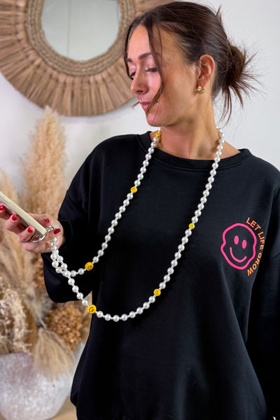 Collier De Téléphone Perle Et Smiley (15314917884229)
