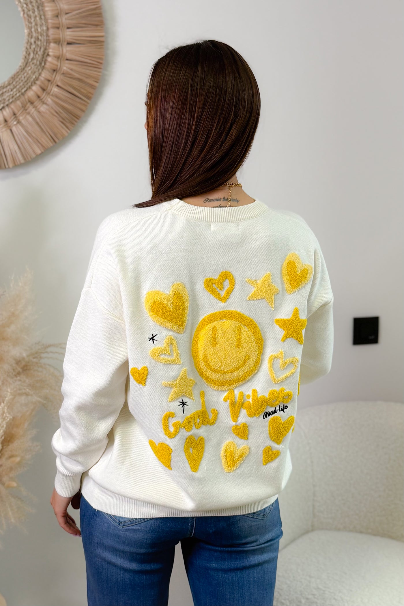 Pull " Smiley" Jaune (14975819710789)