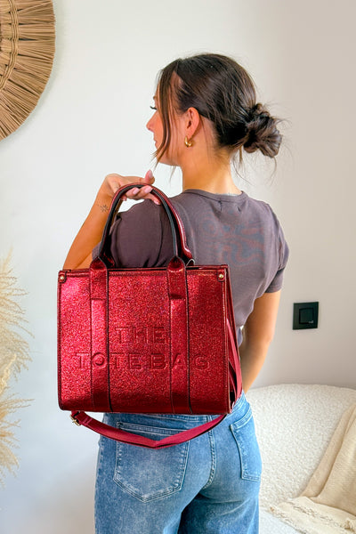 Tote Bag Métalisé Moyen Bordeaux (15265044726085)
