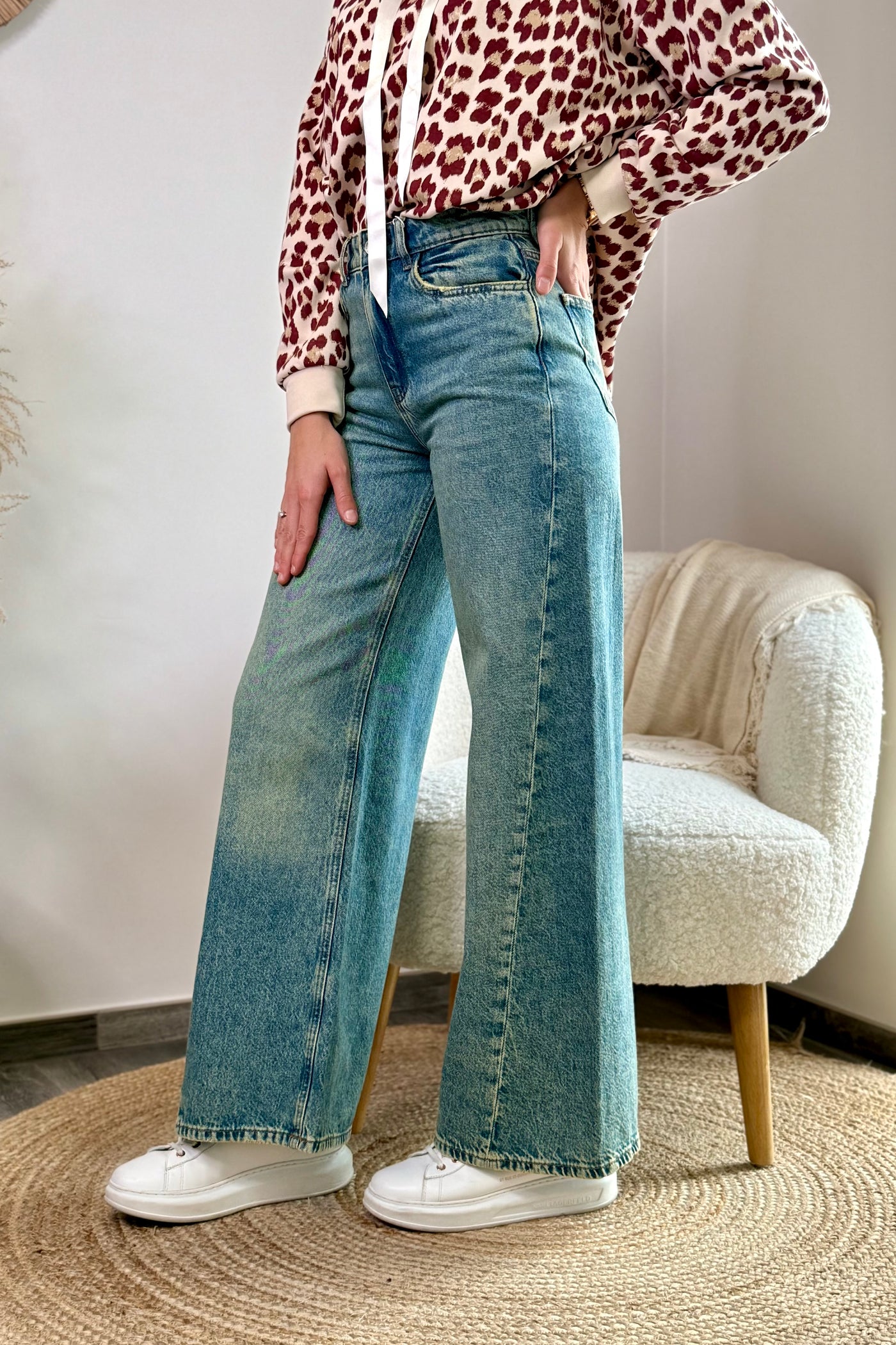 Jeans Carine Wide Leg Bleu Vintage JDY