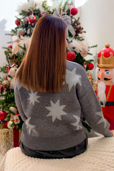 Pull De Noël Nuit Etoilée Gris ONLY