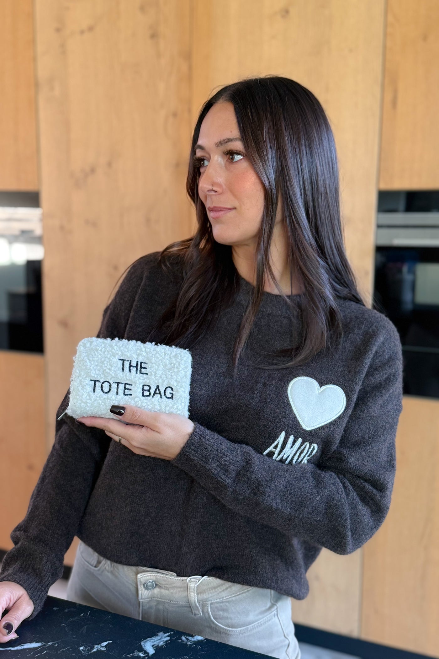 Portefeuille  Tote Bag Moyen Teddy Ecru