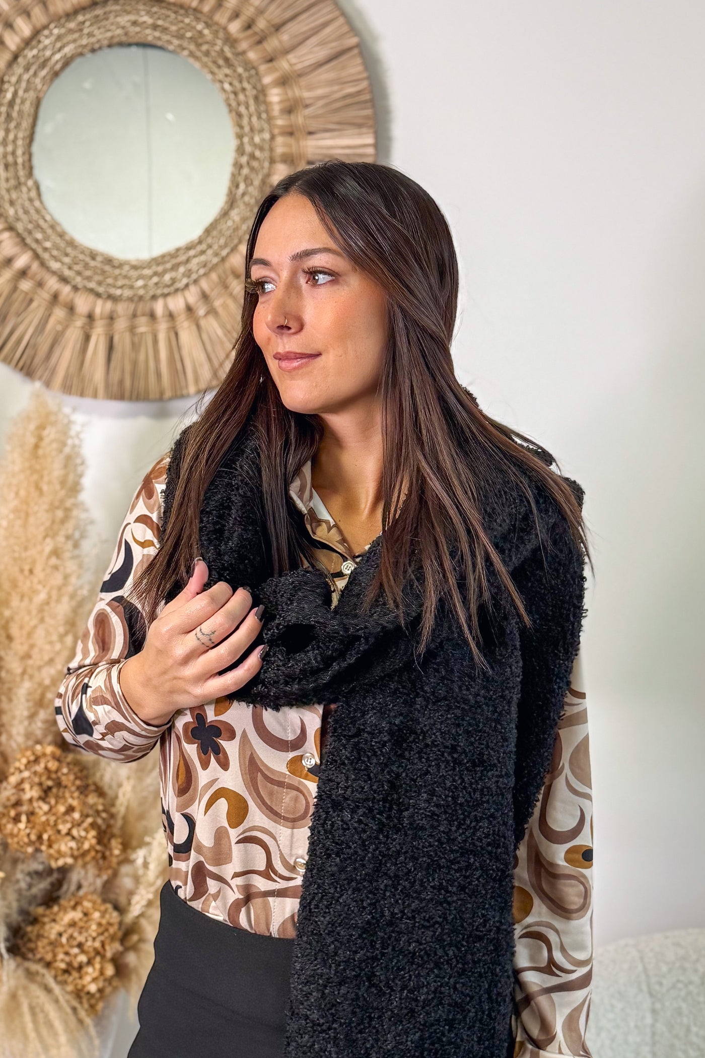 Echarpe Bouclette Noir