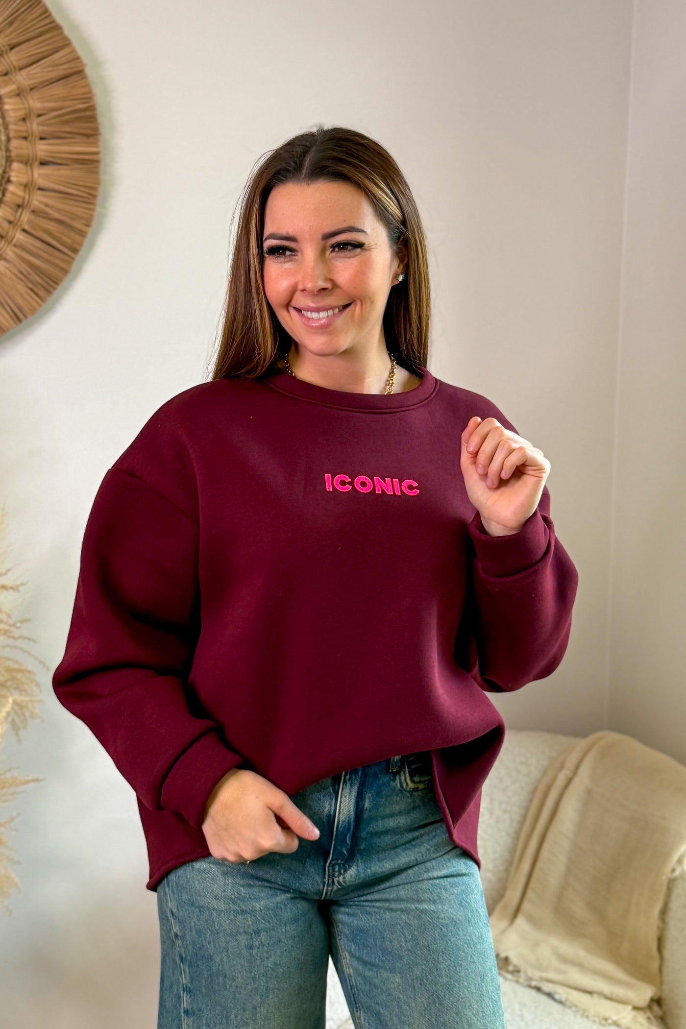 Sweat "Iconic" Court Bordeaux