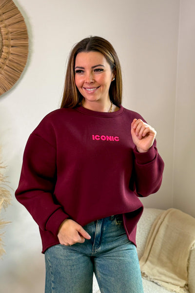 Sweat "Iconic" Court Bordeaux