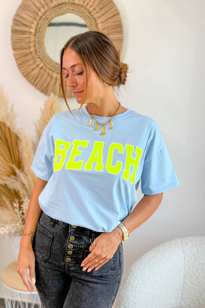 T-Shirt " Beach" Bleu (15242507190597)