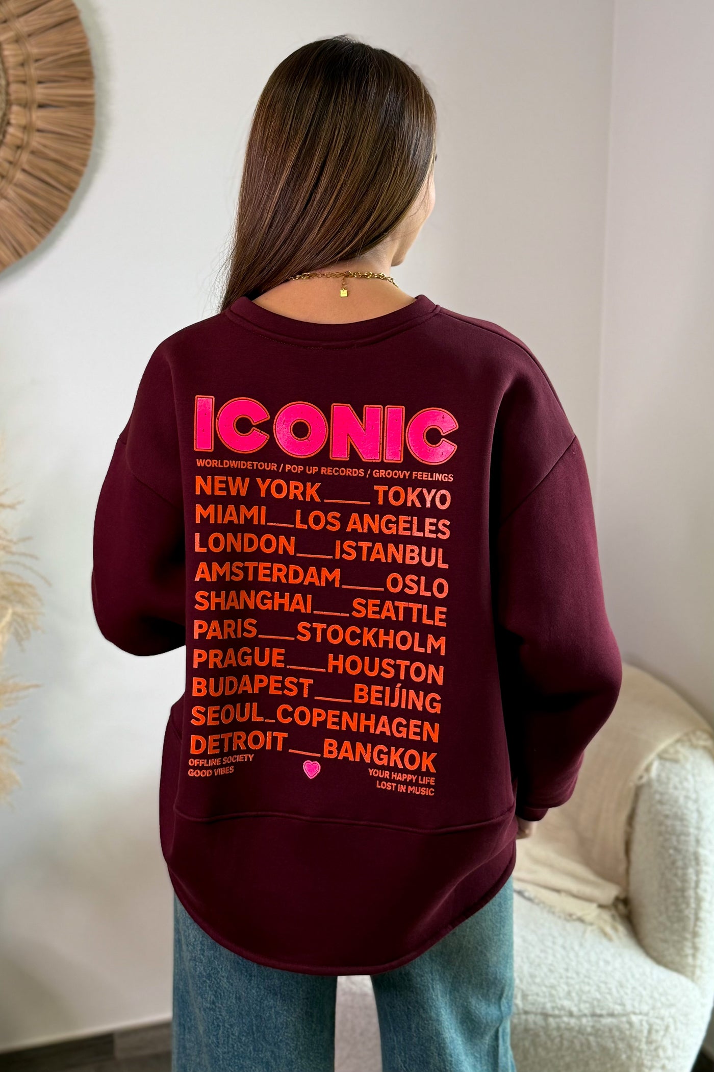 Sweat "Iconic" Court Bordeaux
