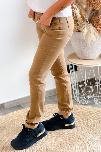 Jeans Sienna Camel Red Button (8664270045509)