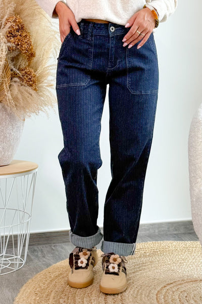 Jeans Jana Ligné Bleu Red Button (15255394189637)