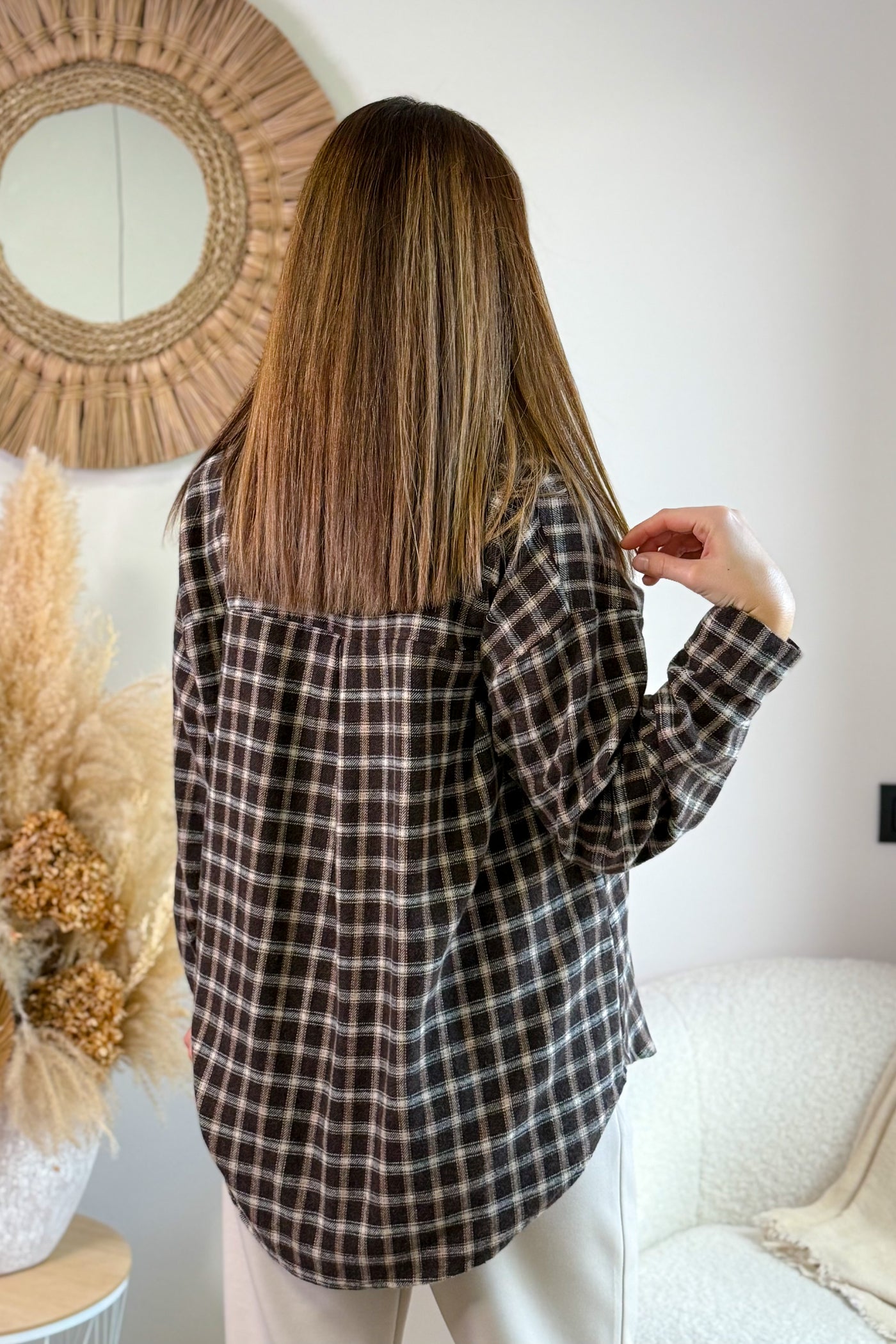 Chemise A Carreaux Brenice Choco