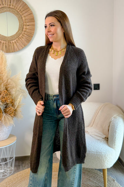 Long Gilet Smiley Choco