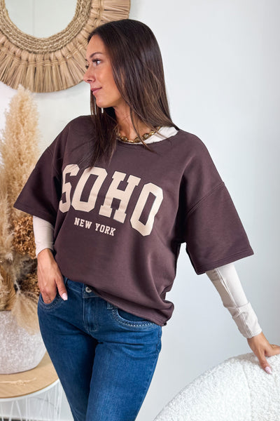 Sweat Manches Courtes " Soho" Choco (15255399465285) (15255400382789)