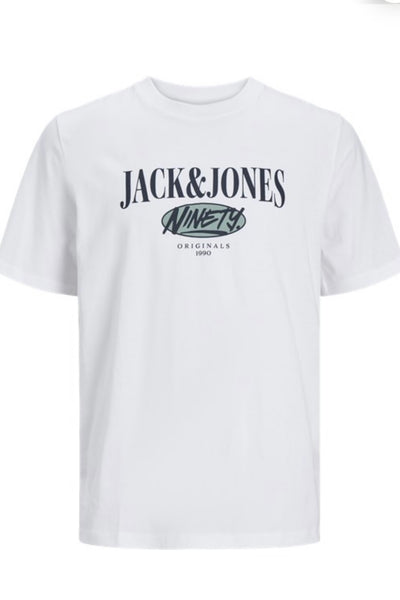 T-Shirt JORCOBIN TEE SS CREW NECK JNR Blanc (8766430708037)