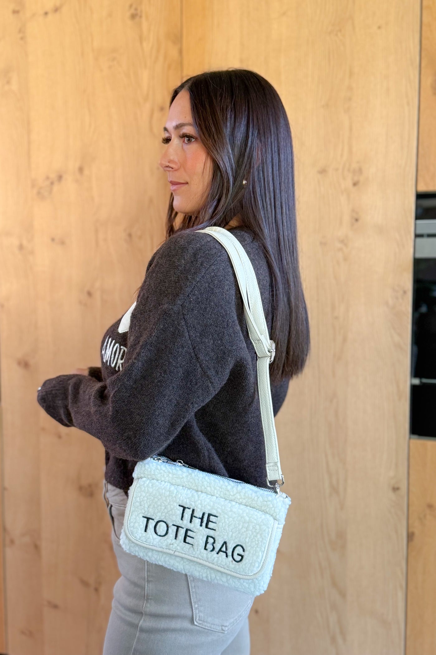 Pochette Tote Bag Teddy Ecru