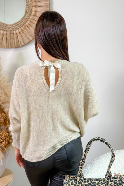 Pull Romy Lurex Beige