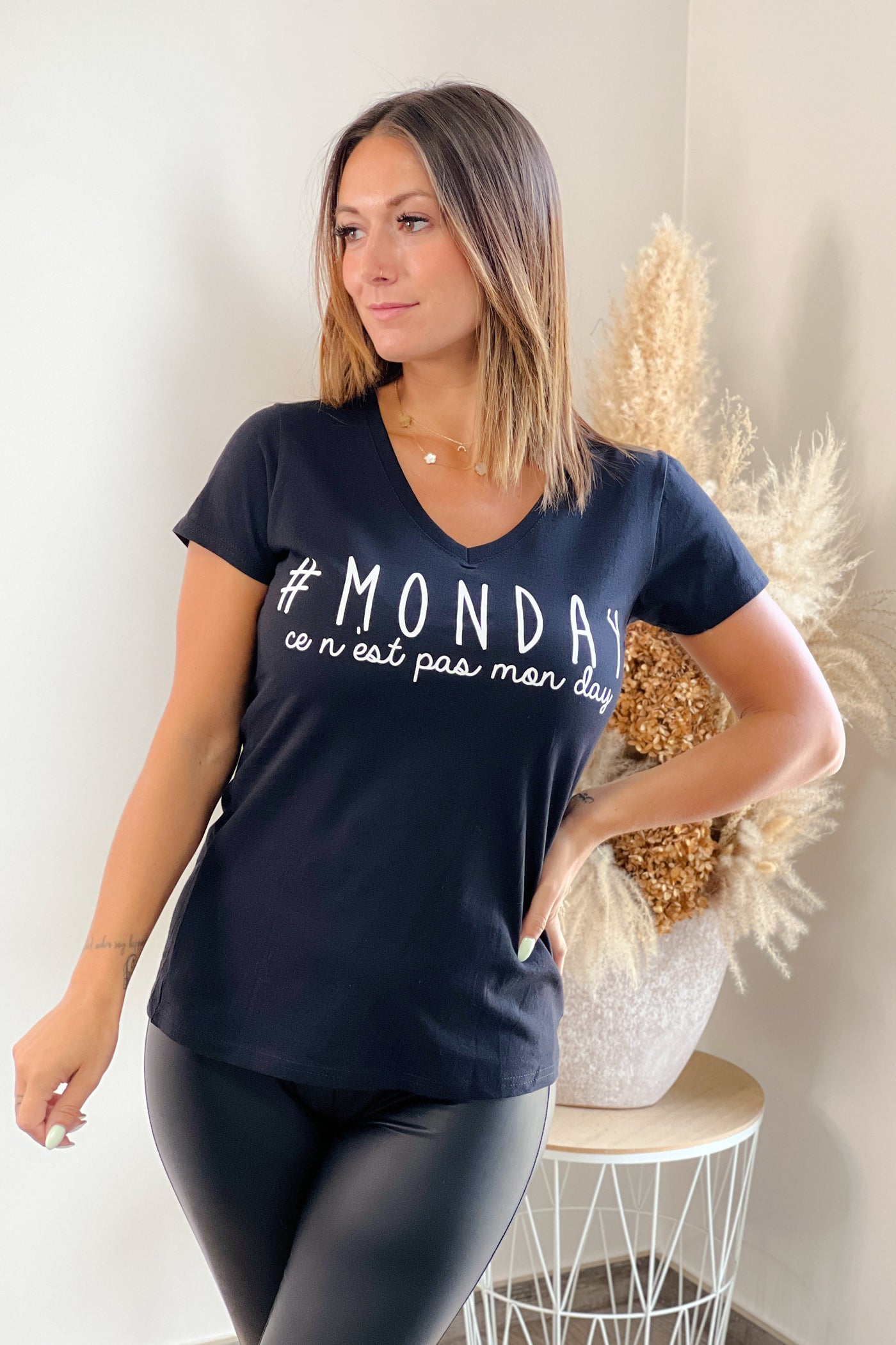 T-shirt Monday Noir (8667674149189)