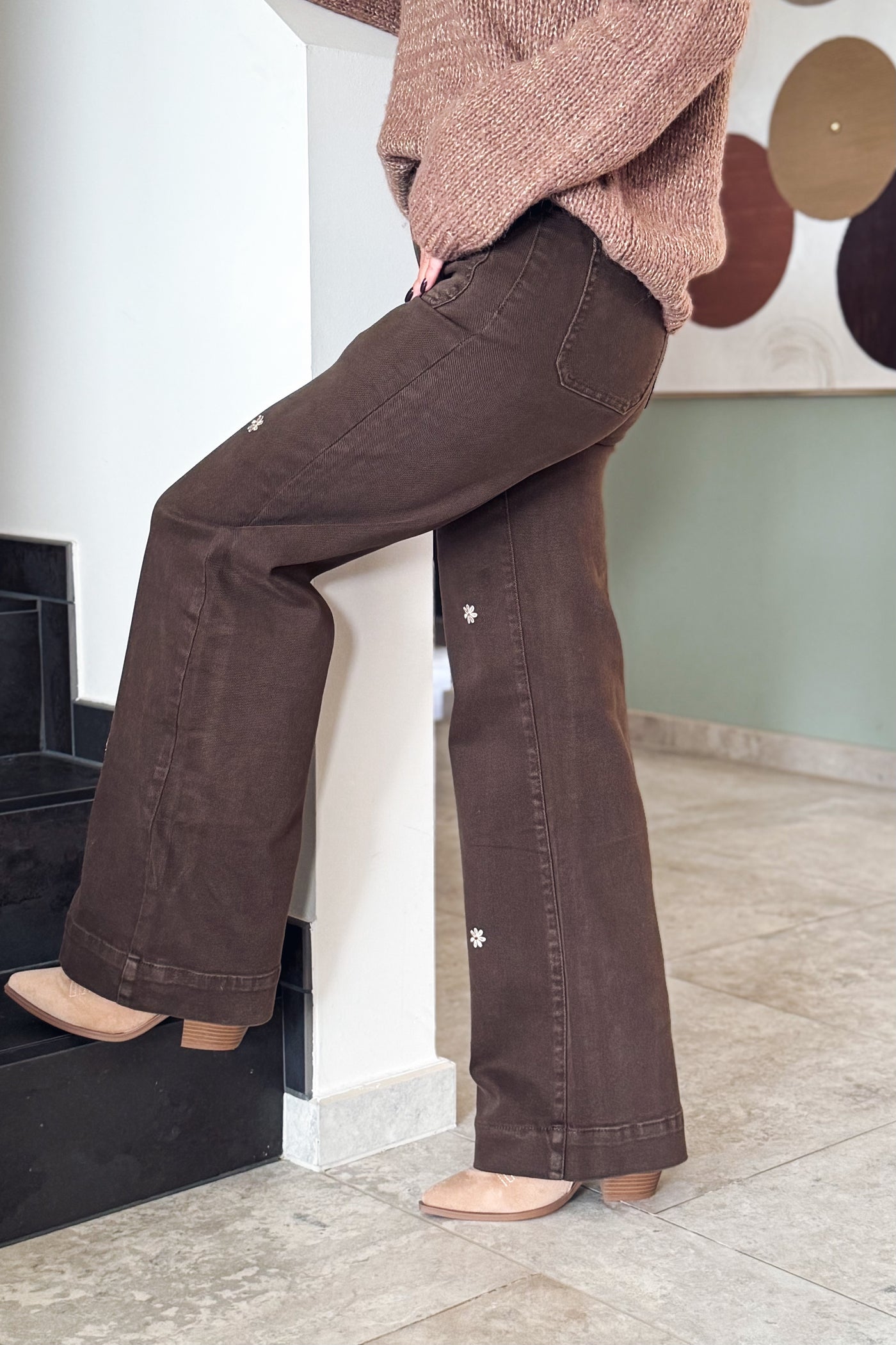 Jeans Wide Leg M7330K-1 Choco