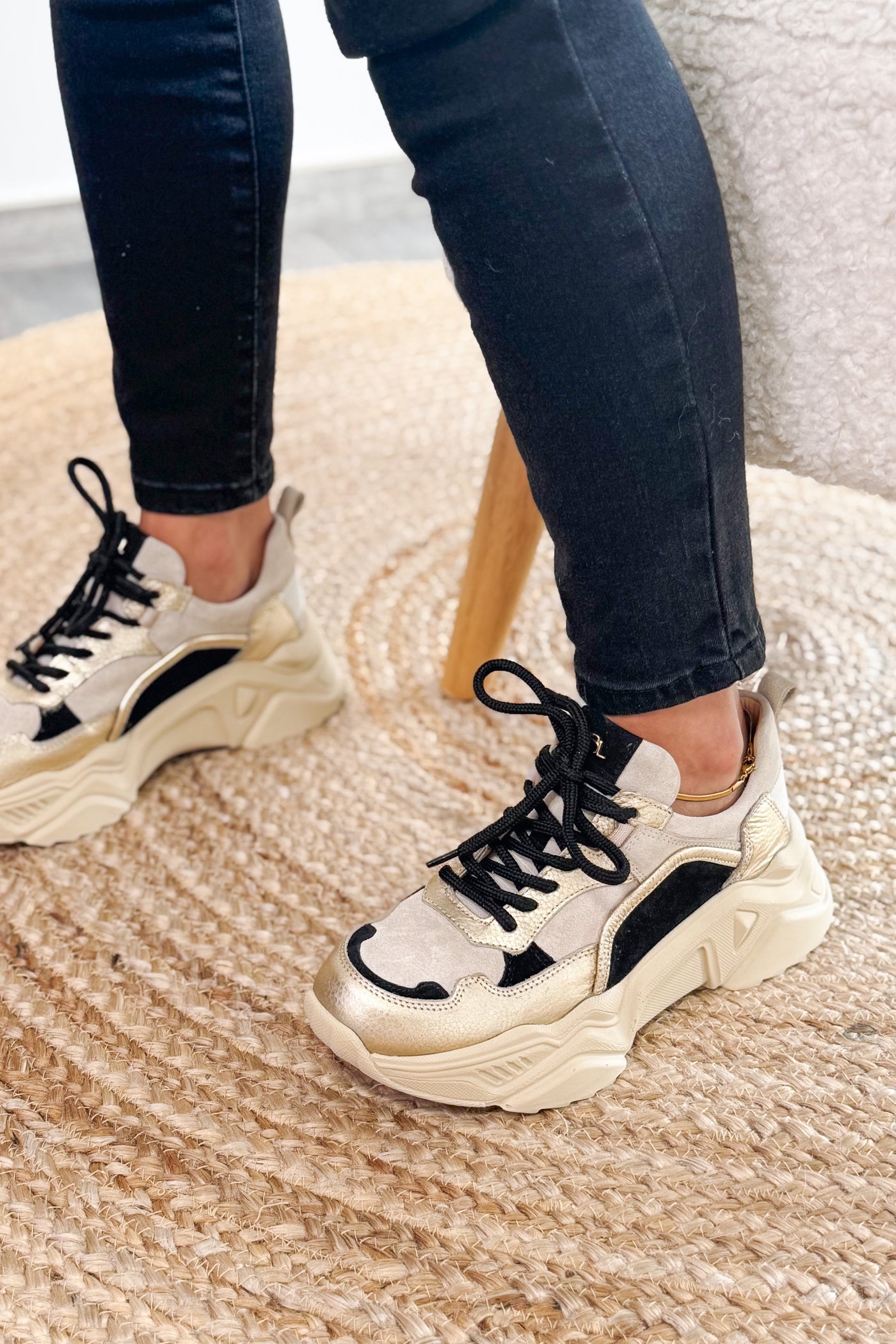 Basket Shelly Noir/Doré/Beige (15197630726469)