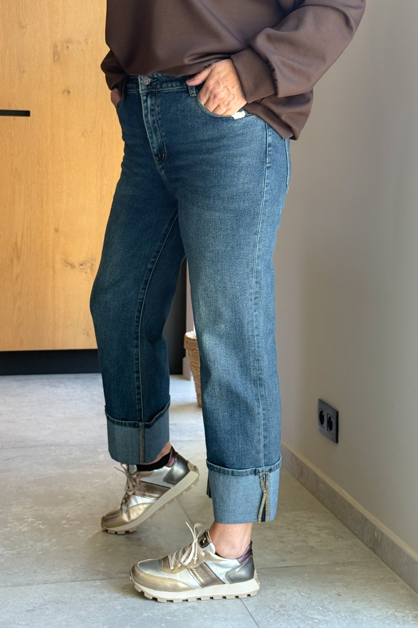 Jeans Wide Leg Redberry Bleu