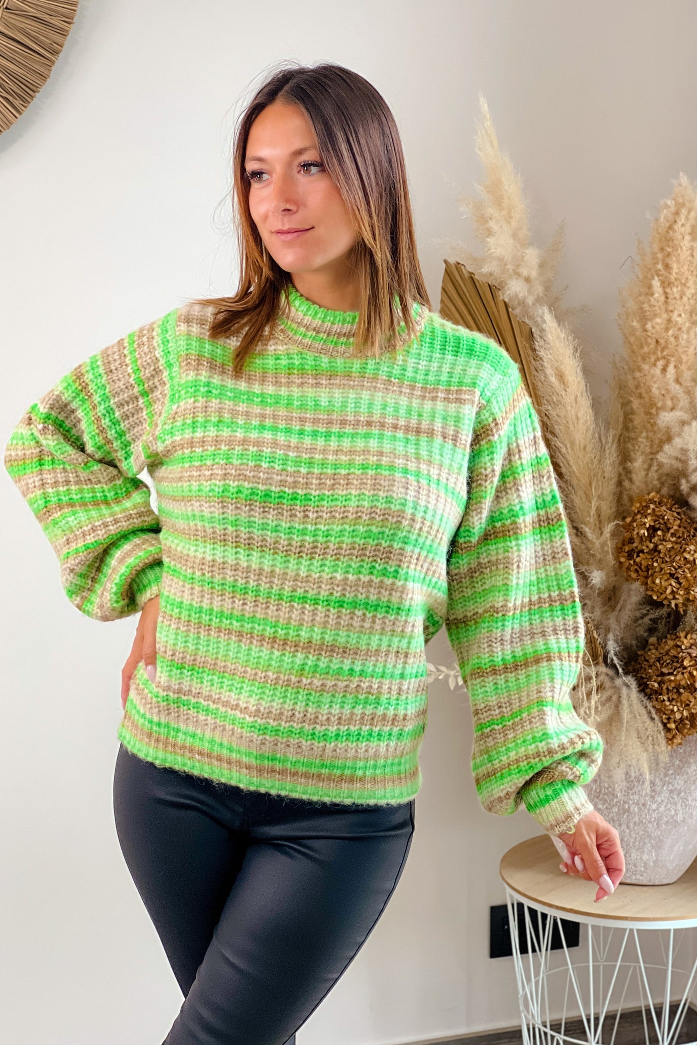 Pull Yanira Vert/Brun (8647595295045)