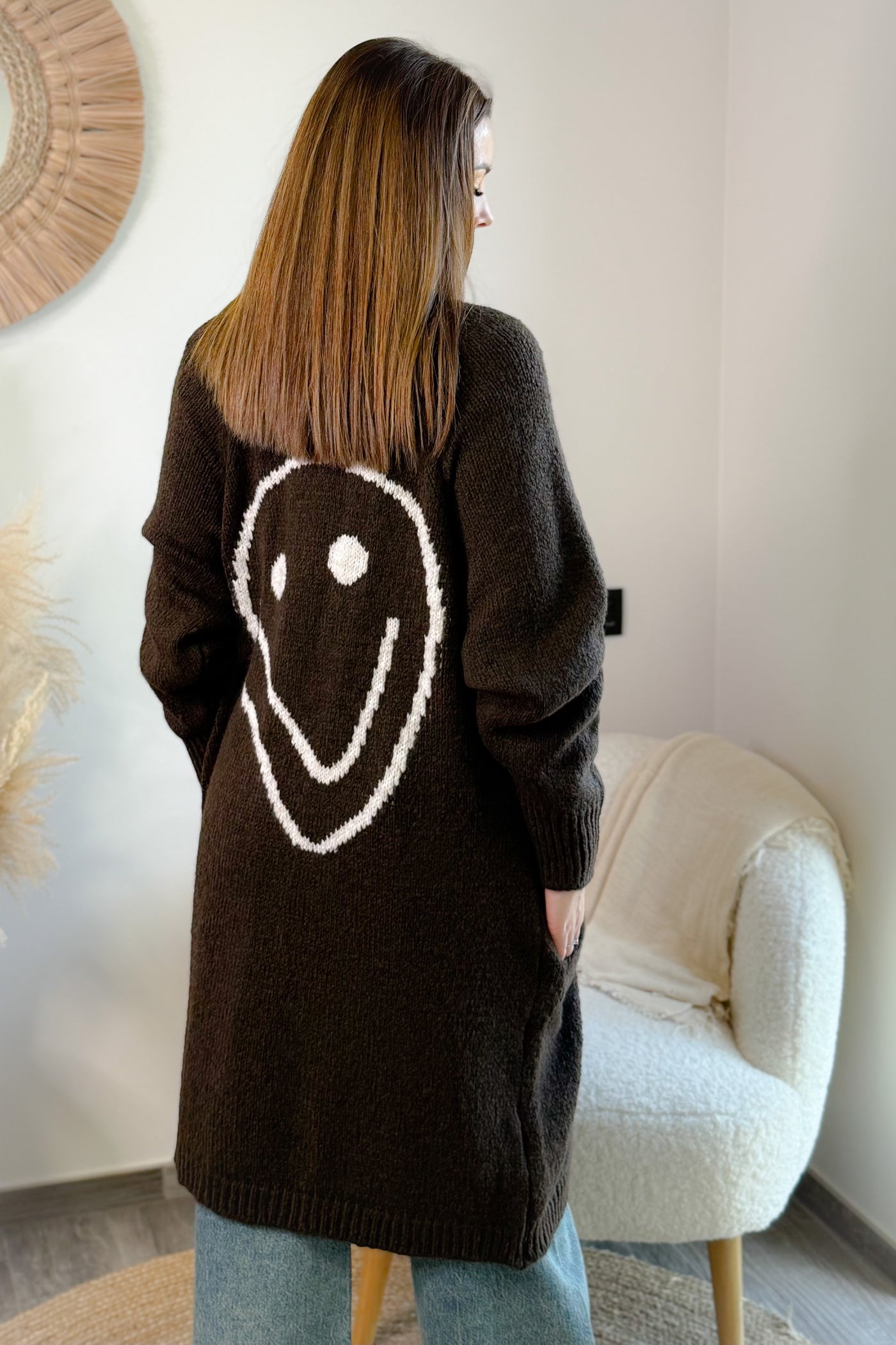 Long Gilet Smiley Choco