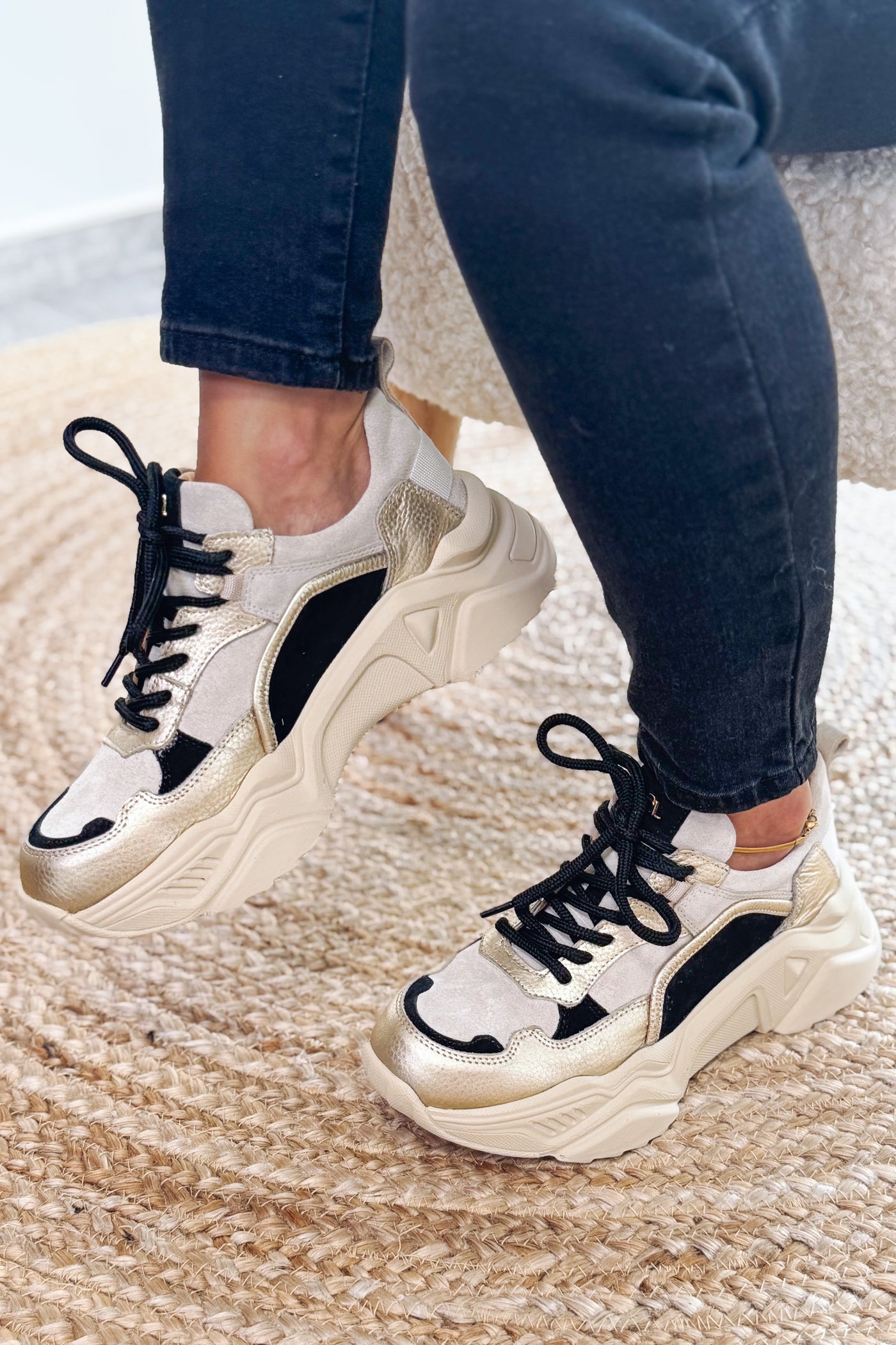 Basket Shelly Noir/Doré/Beige (15197630726469)