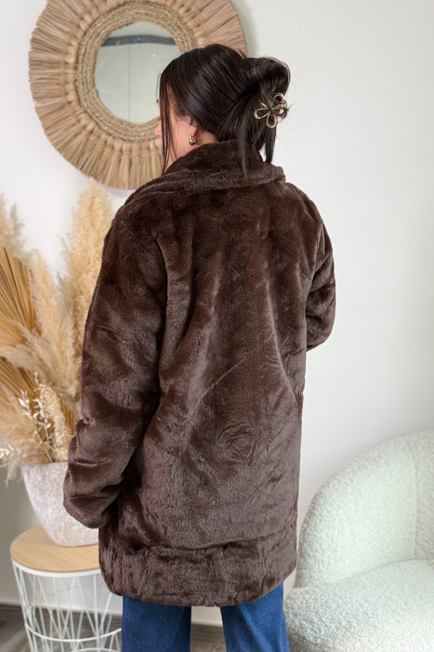 Manteau Fausse Fourrure Natacha Choco