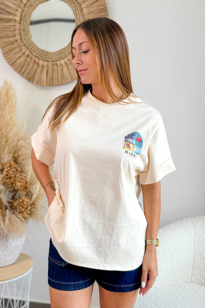T-Shirt " Miami Florida" Beige (15157053358405)