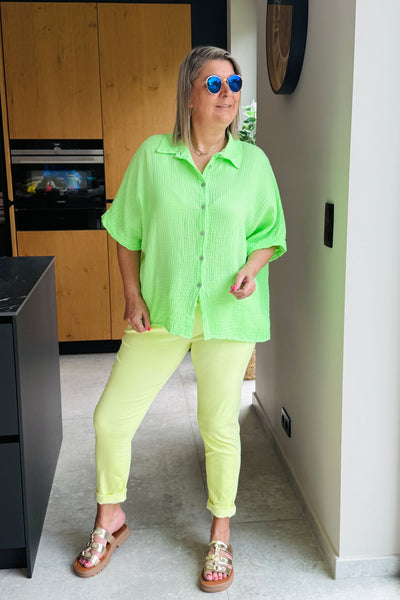 Chemise Gambri Vert Fluo Manches Courtes GT (15065520505157) (15065525551429)