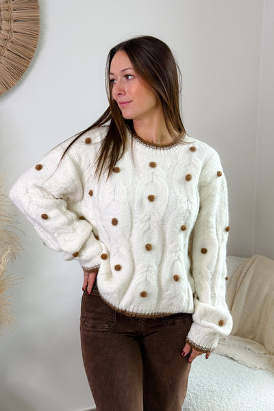 Pull Pomponelle Ecru (15344904307013)