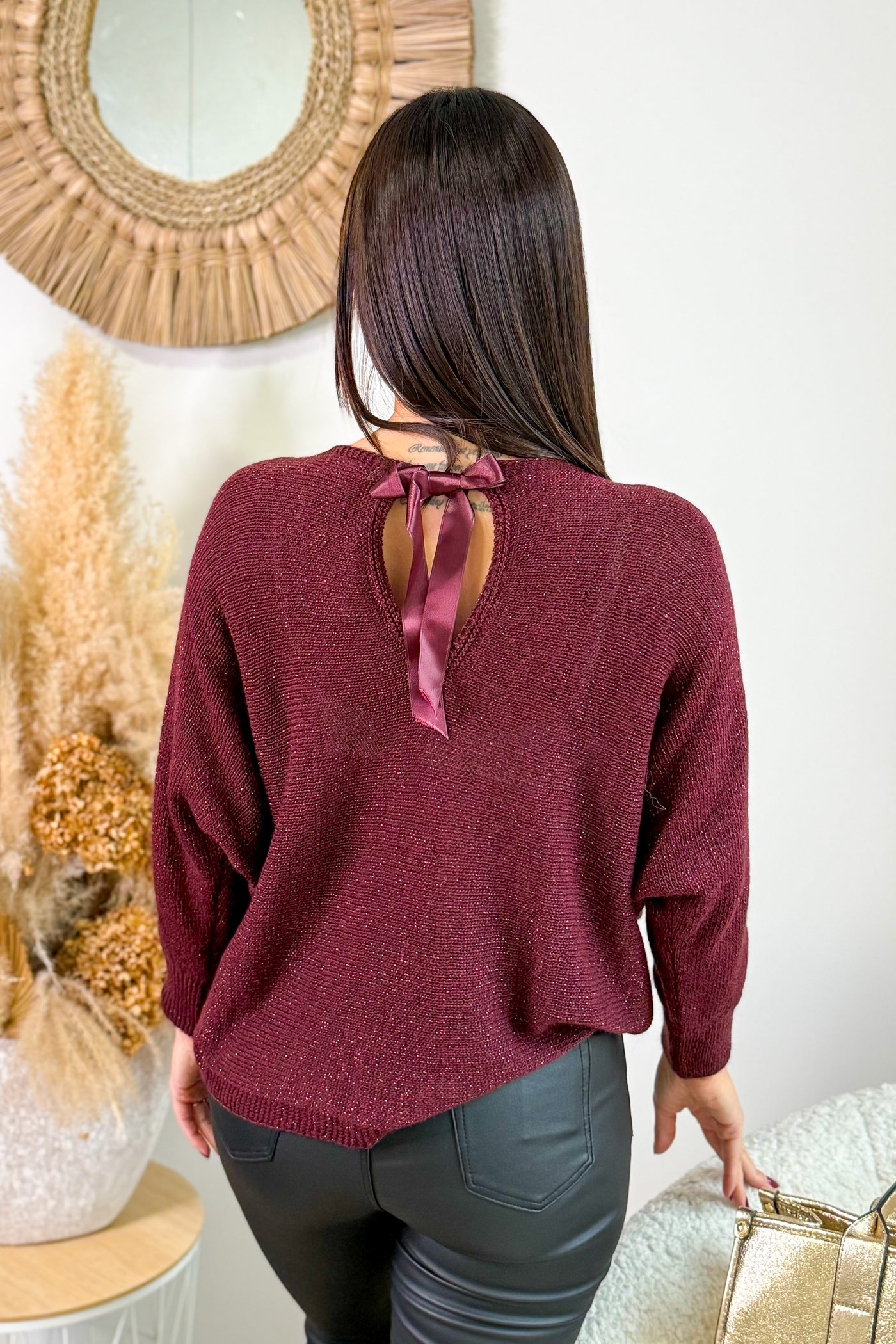 Pull Romy Lurex Bordeaux