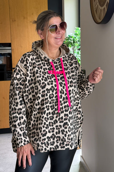 Sweat " Iconic" A Capuche Léopard