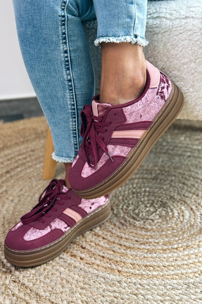 Basket Addax Bordeaux En Velours (15147755209029) (15147777524037)