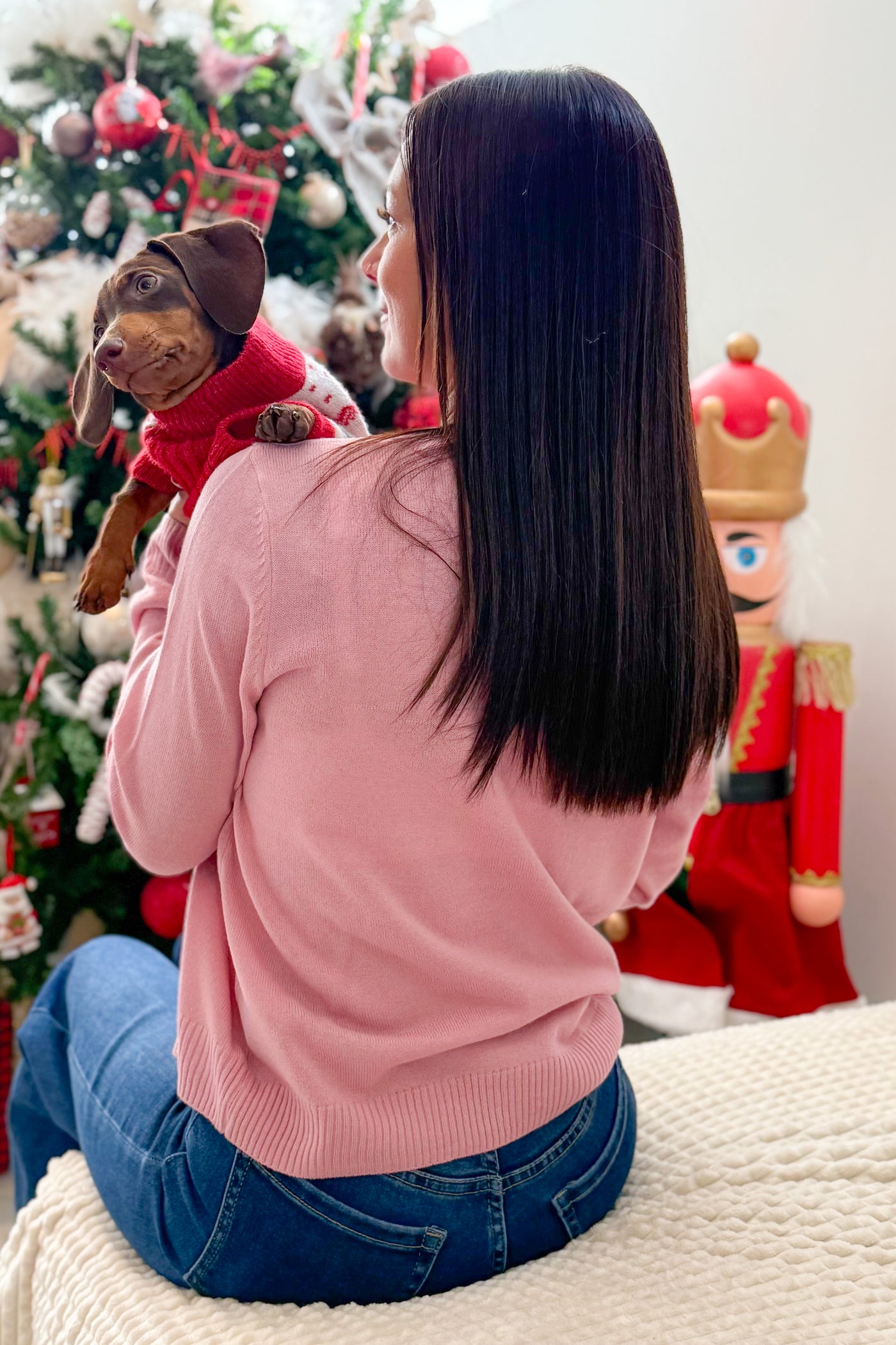 Pull De Noël Sucre D'Orge Rose ONLY