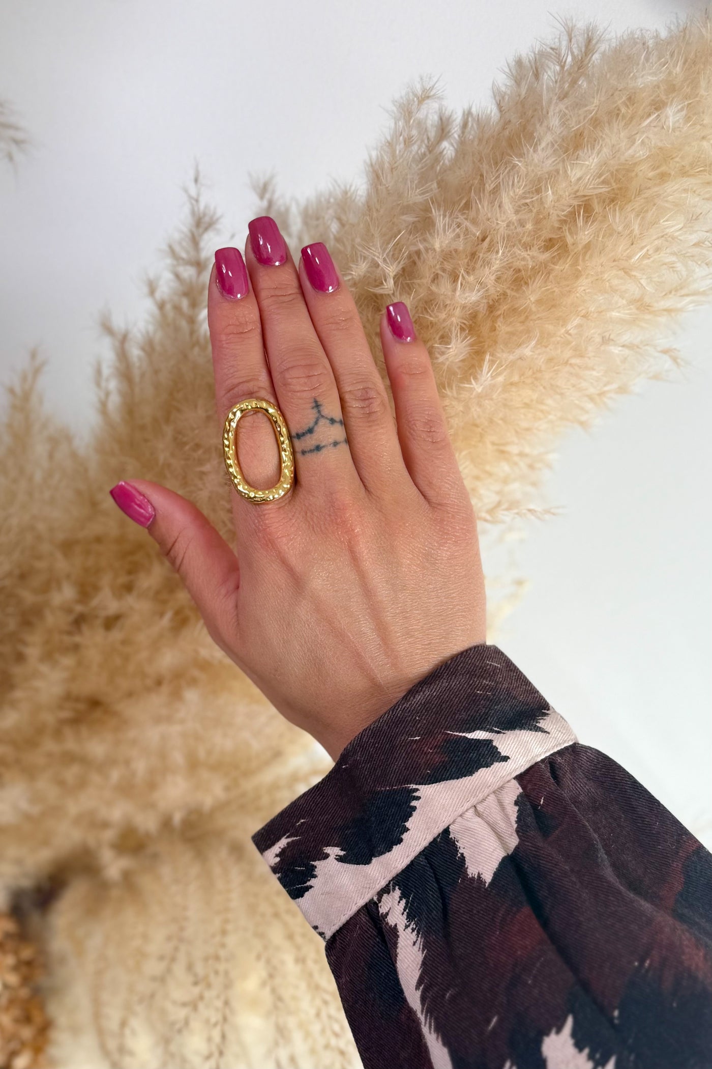 Bague Ovale Martelé Doré (15026569085253)