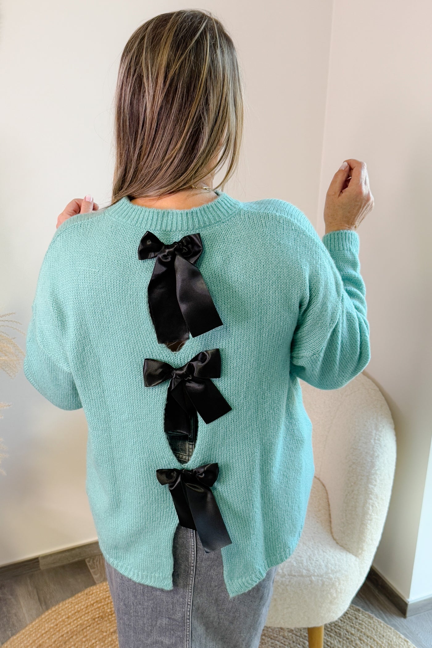 Pull Christie Turquoise à nœuds GT (14909462544709)