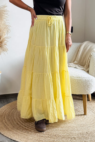 Jupe Longue Tigana Jaune Unie (15172818960709)