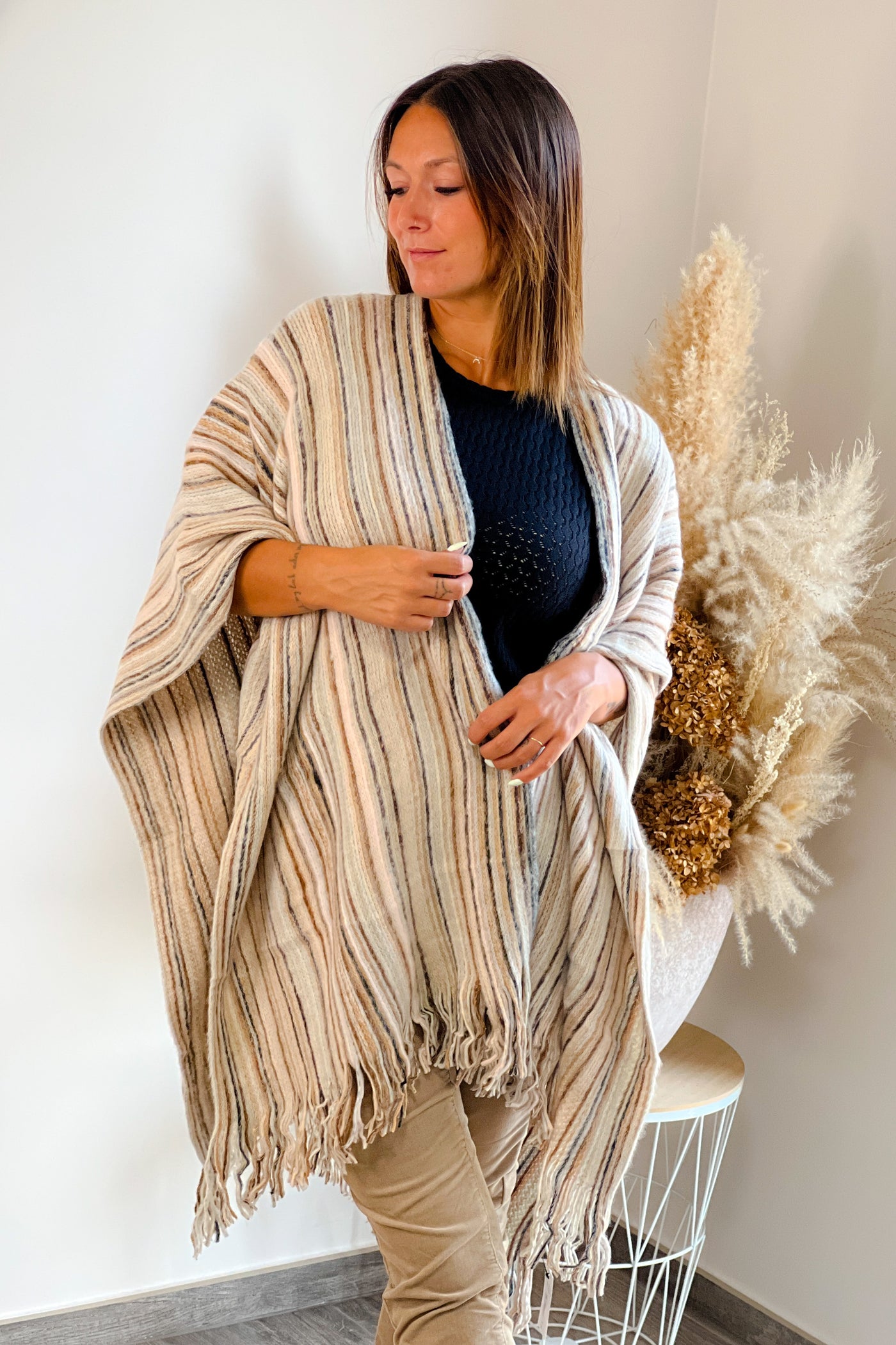 Poncho Petra Beige (8664272830789)