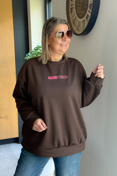 Sweat " Good Vibes" Choco GT